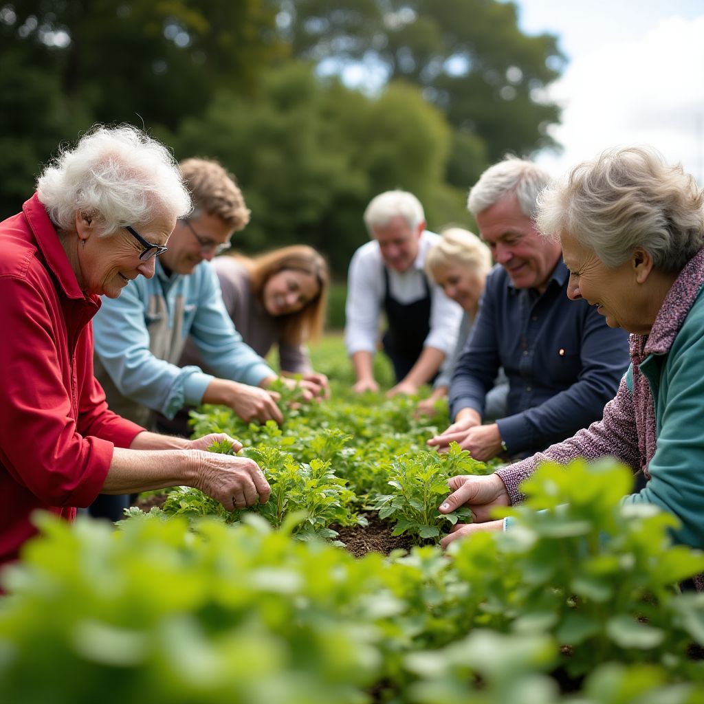 Community gathering supporting elderly residents