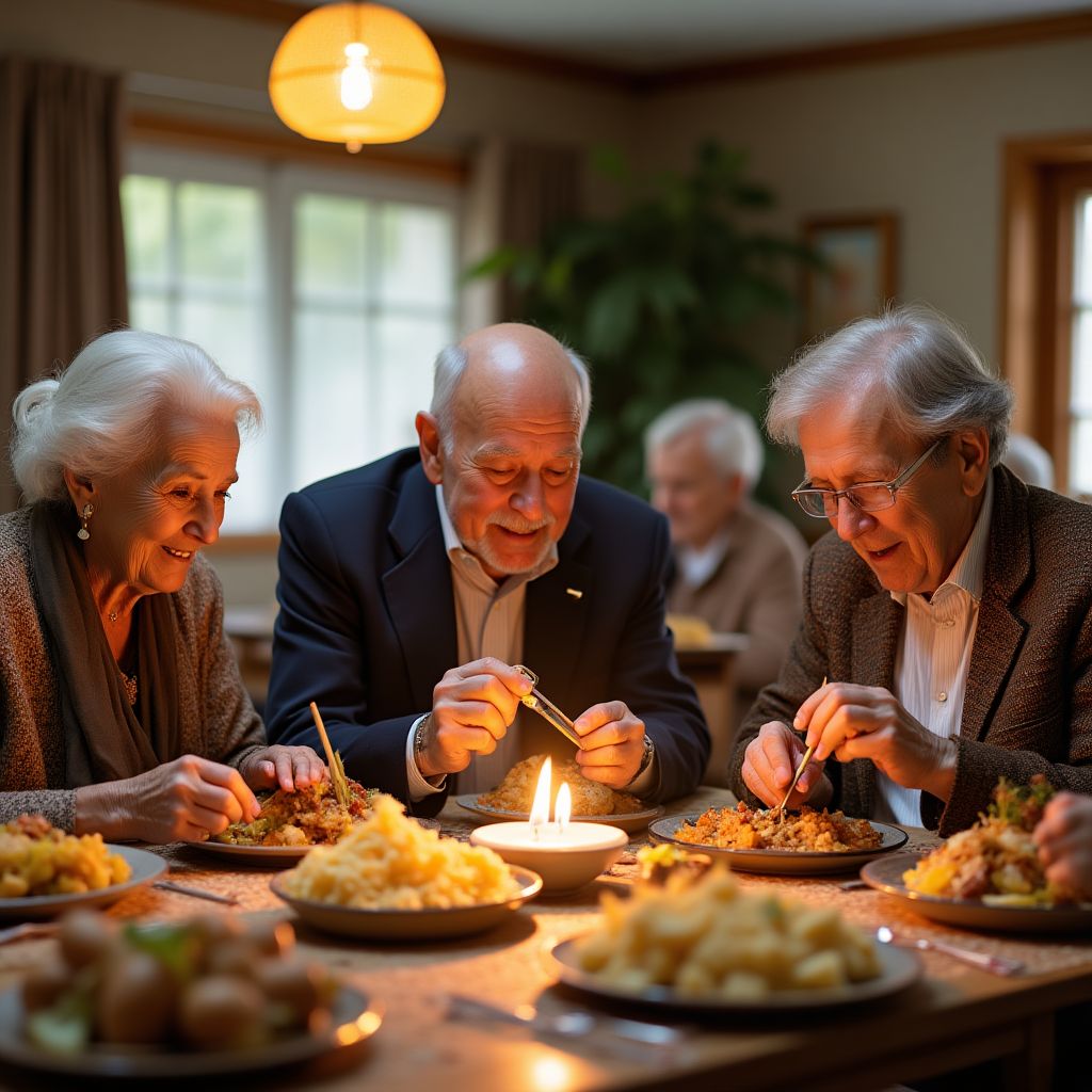 Multicultural elderly celebration
